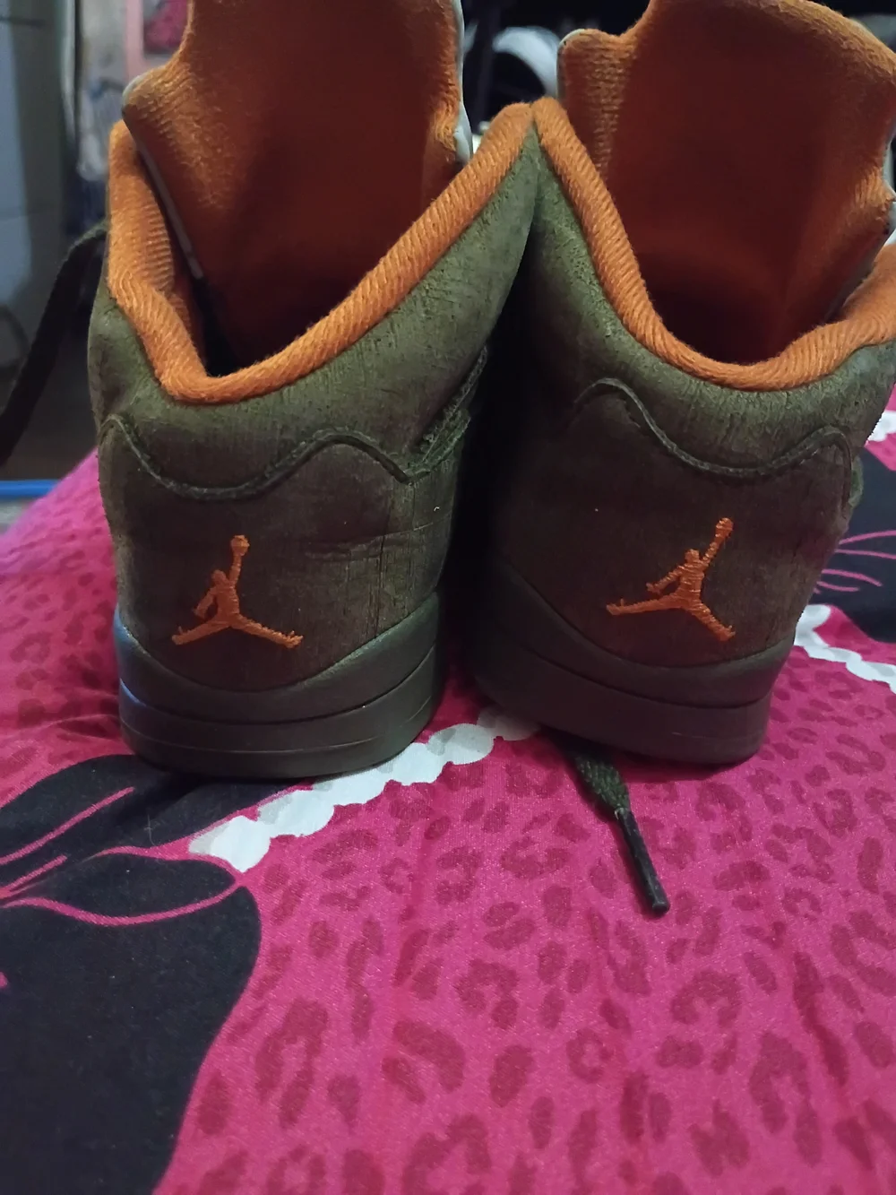 Jordan Kids Brown Suede Sneakers with Orange Accents